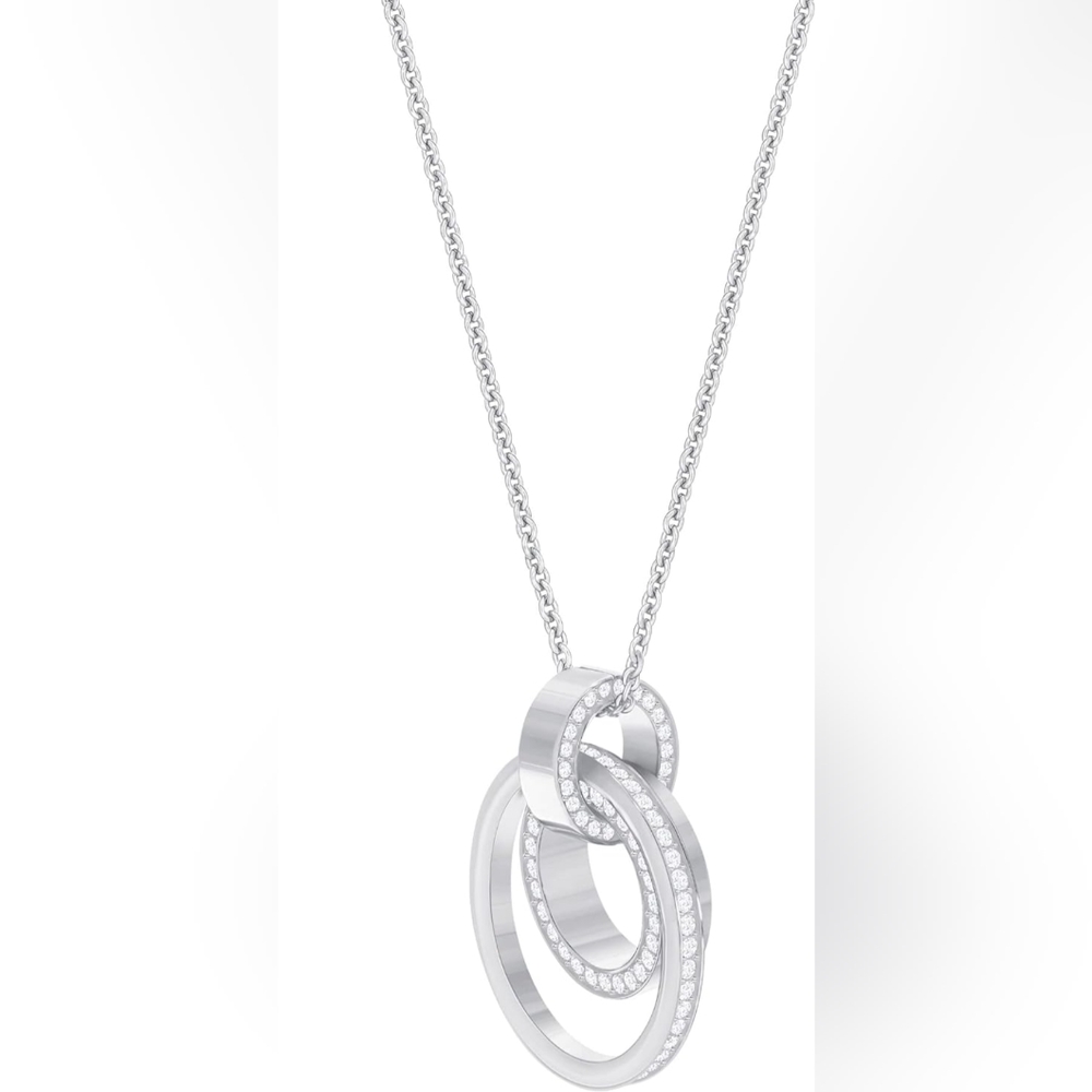 SWAROVSKI Crystal Medium White Hollow Rhodium-Plated Pendant